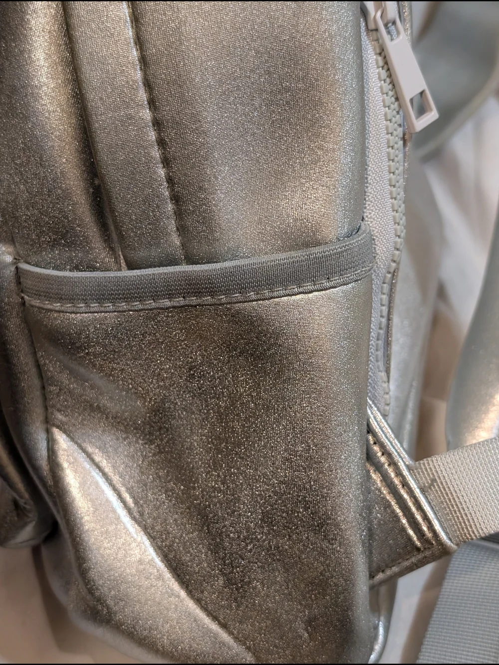 Madden Girl Metallic Silver Backpack